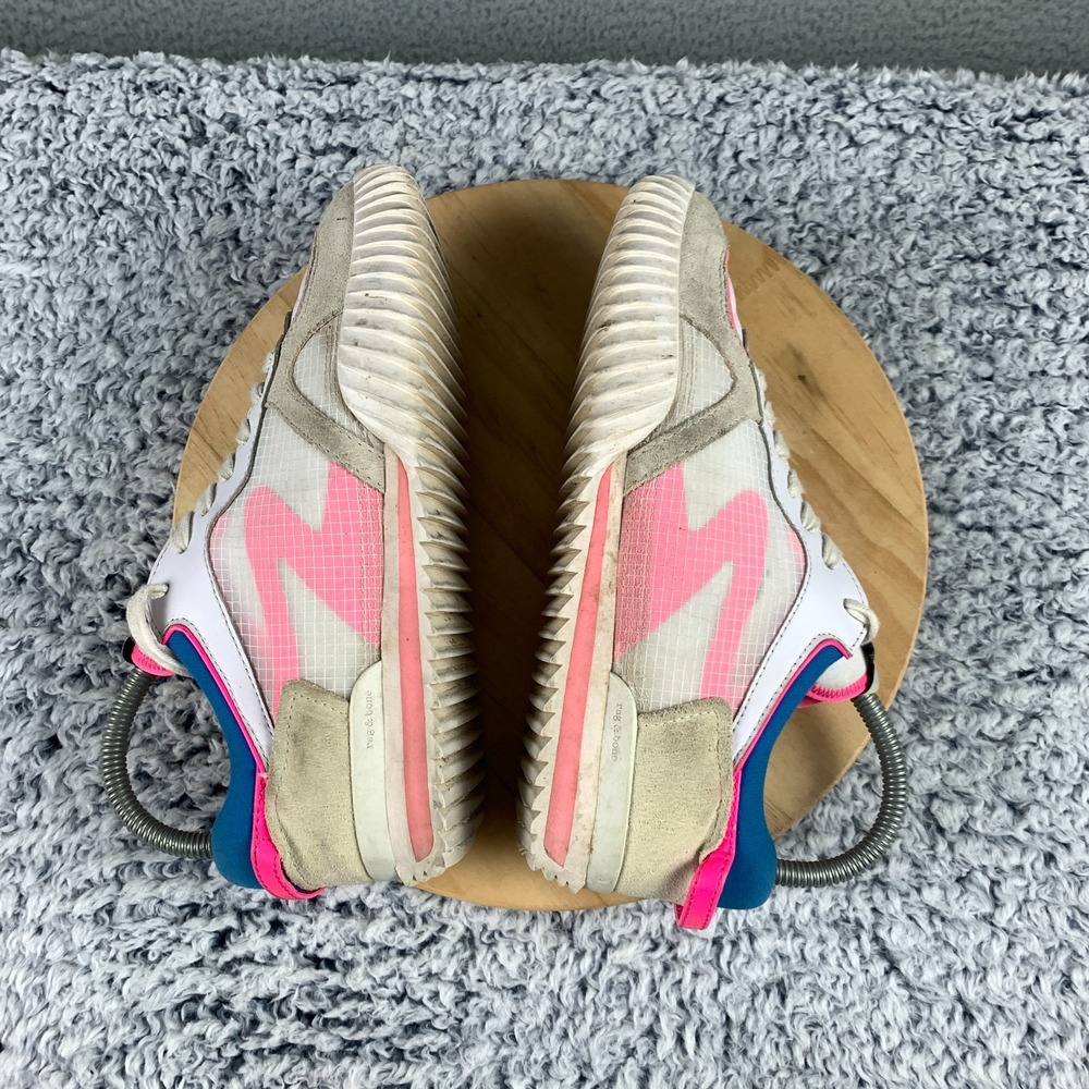 Rag & Bone Retro Runner 2.0 Sneakers Women's EU 36 US 6 White Pink Multi Low Top - Picture 8 of 12